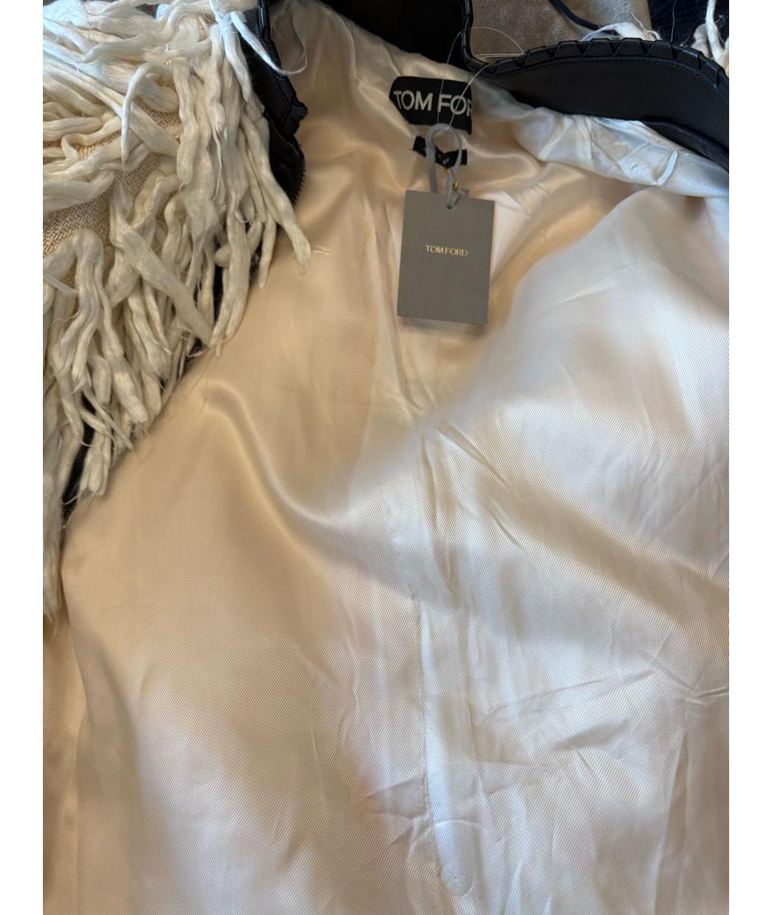 TOM FORD Белая кожаная шуба, фото 3