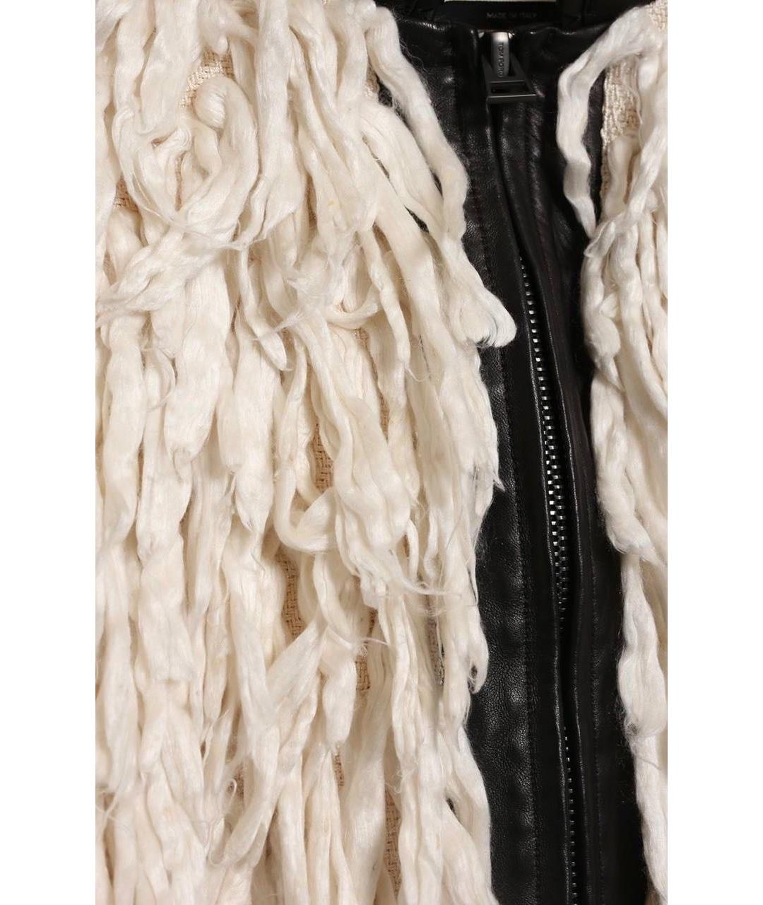 TOM FORD Белая кожаная шуба, фото 4