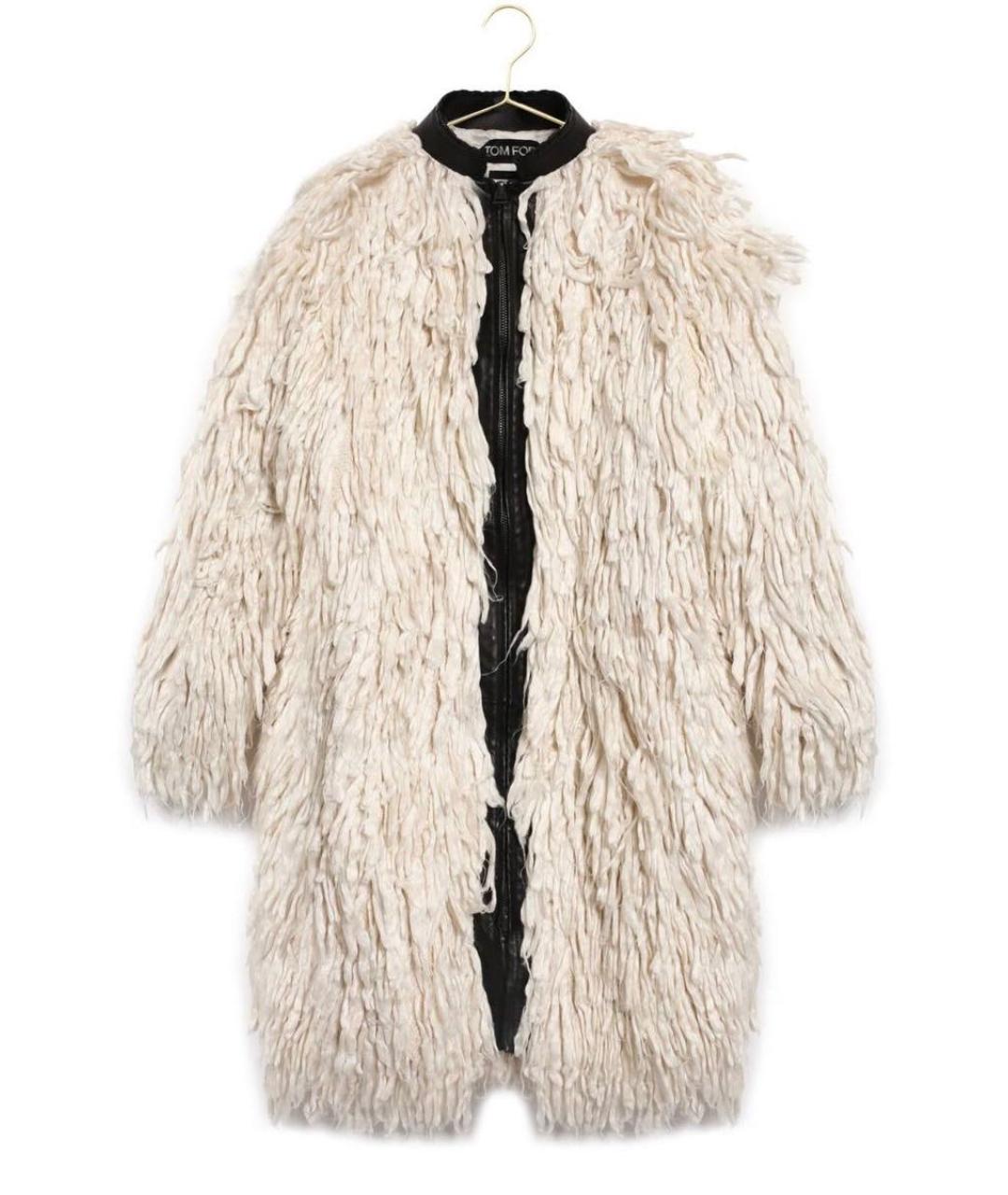 TOM FORD Белая кожаная шуба, фото 1