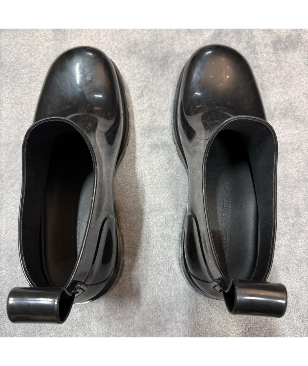 BOTTEGA VENETA Черные резиновые высокие ботинки, фото 3