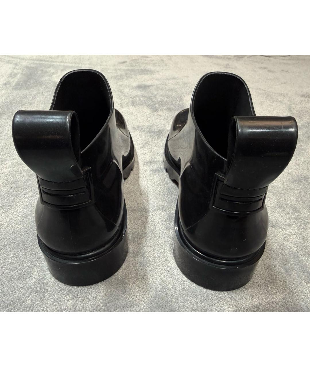 BOTTEGA VENETA Черные резиновые высокие ботинки, фото 4