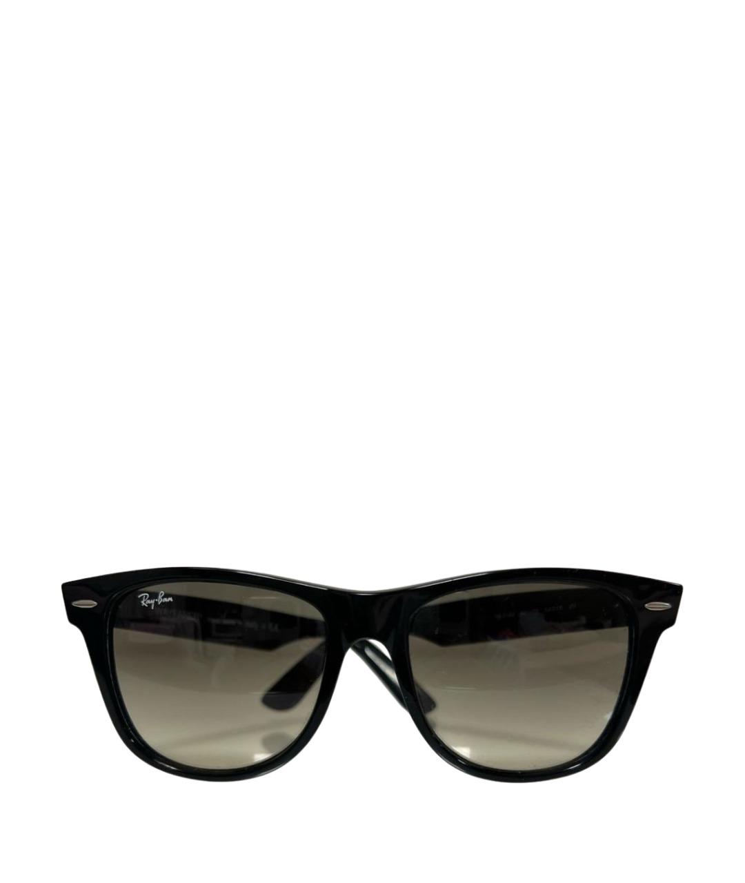 RAY BAN Черные пластиковые солнцезащитные очки, фото 1