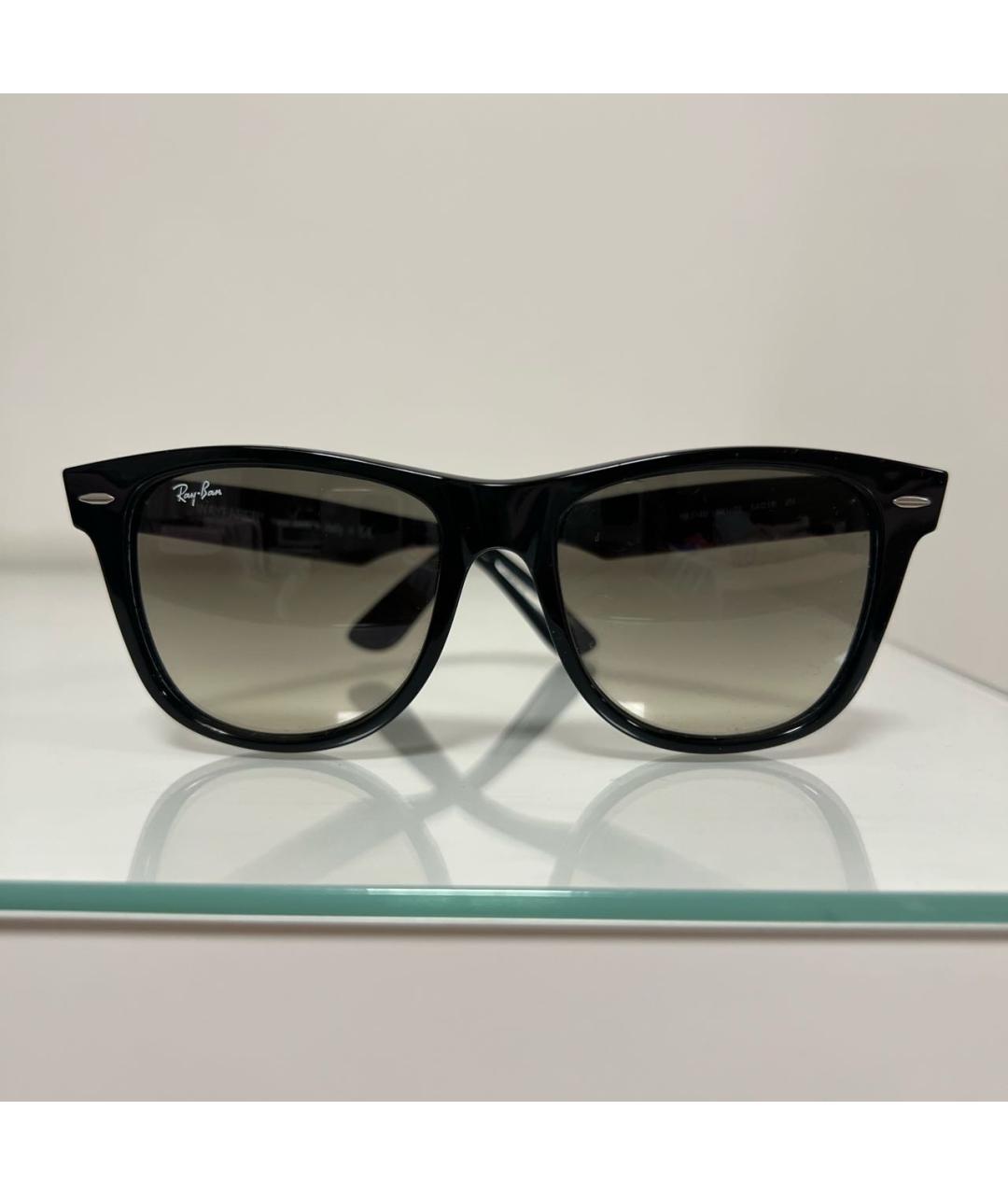 RAY BAN Черные пластиковые солнцезащитные очки, фото 5