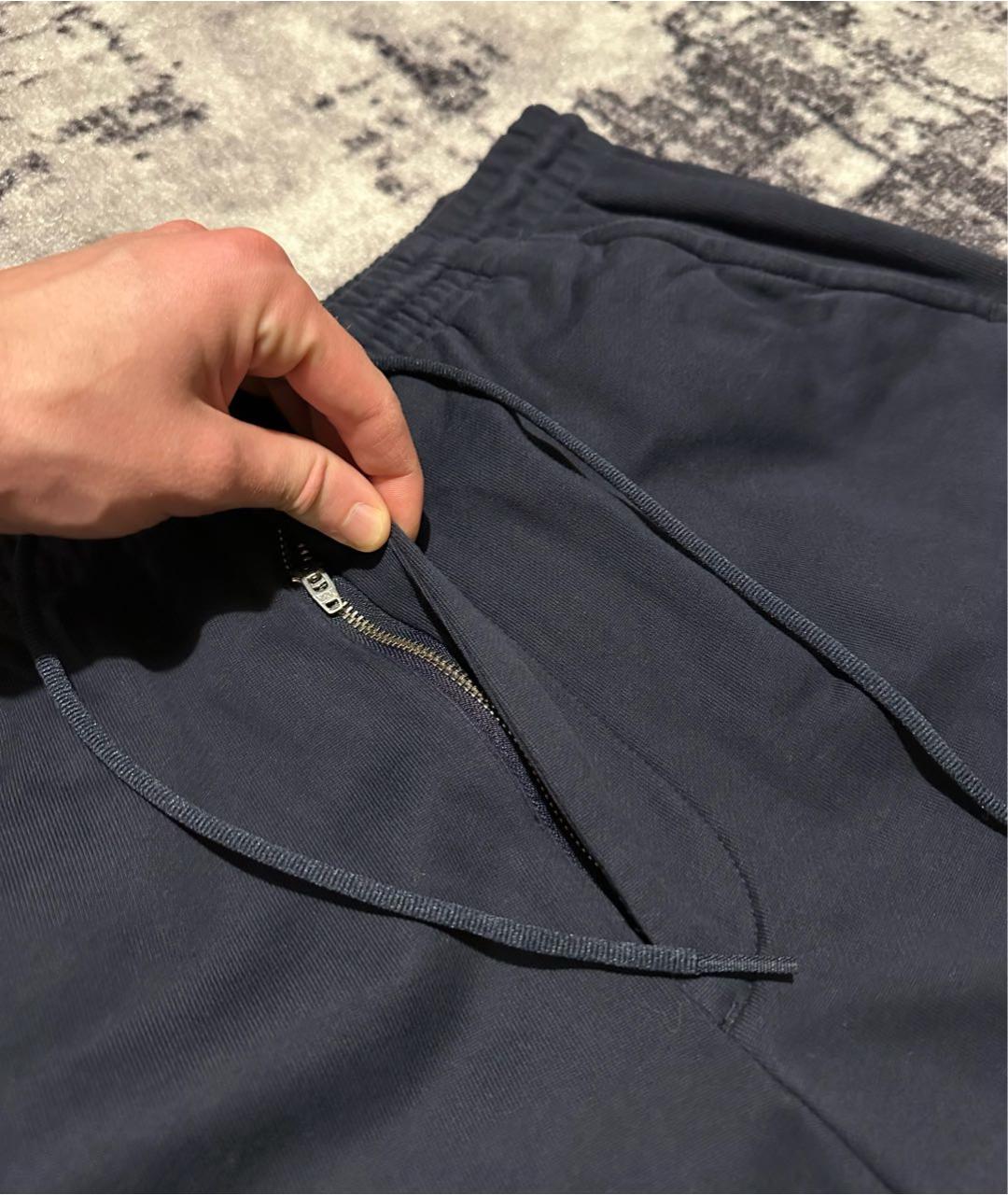 Y-3 Темно-синие хлопковые повседневные брюки, фото 4