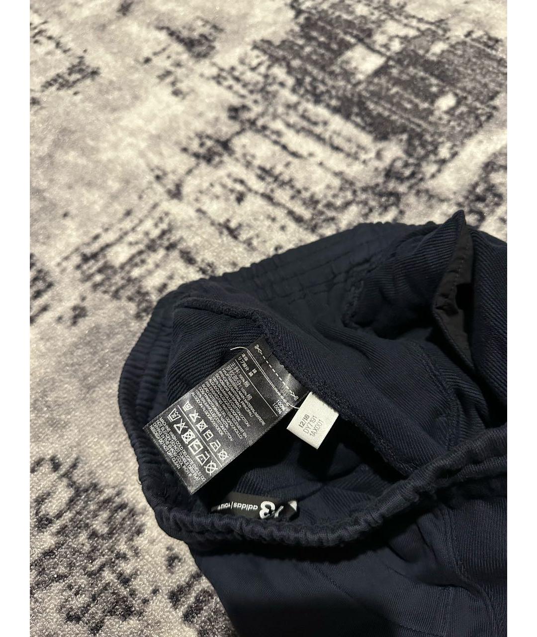 Y-3 Темно-синие хлопковые повседневные брюки, фото 7