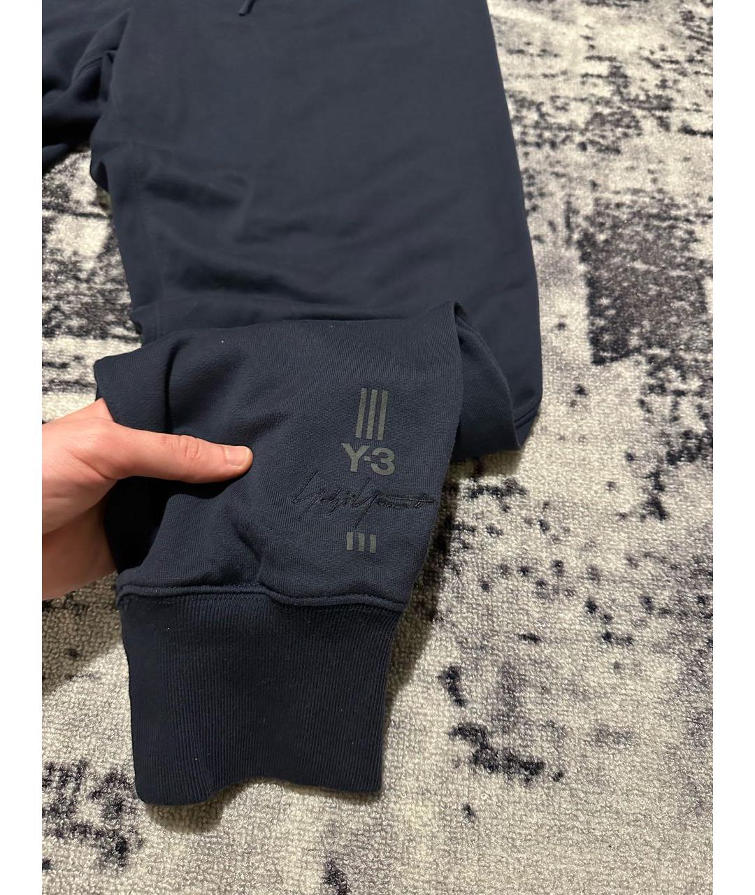 Y-3 Темно-синие хлопковые повседневные брюки, фото 3