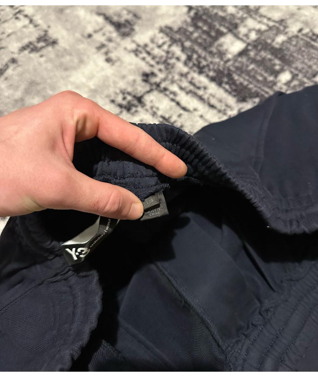 Y-3 Темно-синие хлопковые повседневные брюки, фото 6