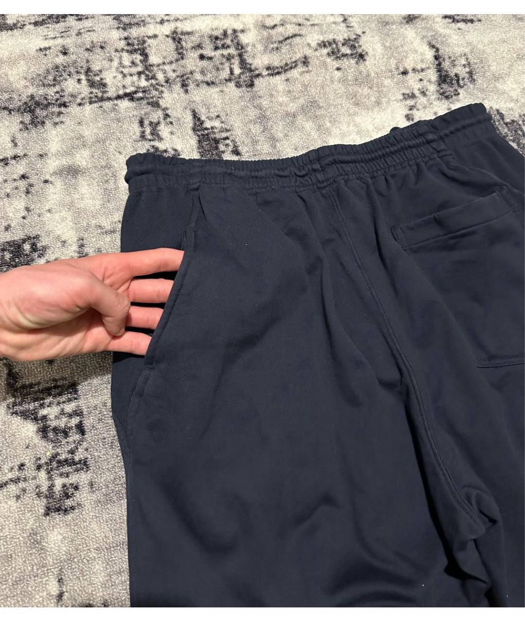 Y-3 Темно-синие хлопковые повседневные брюки, фото 5