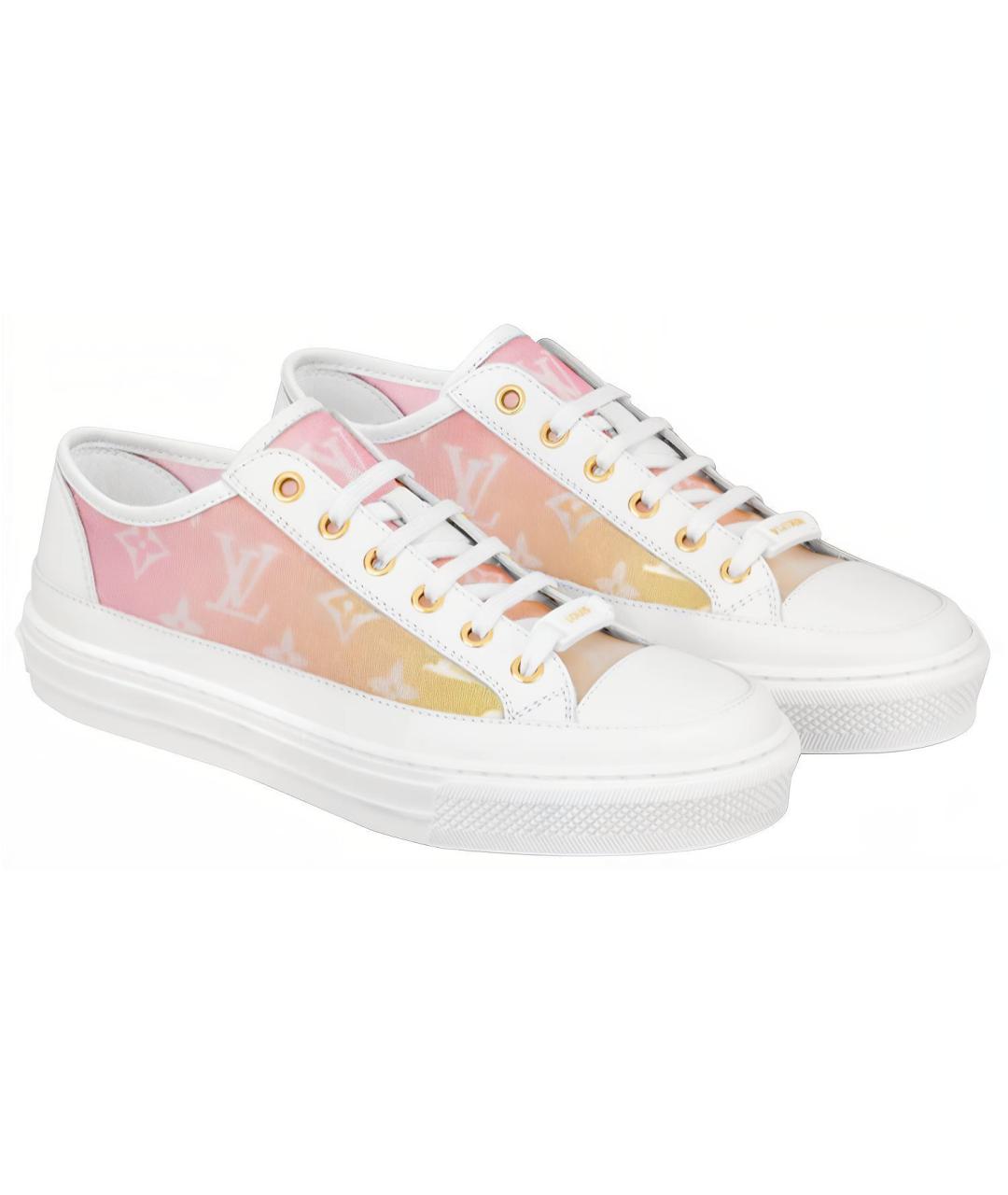 LOUIS VUITTON Розовые кожаные кеды, фото 3