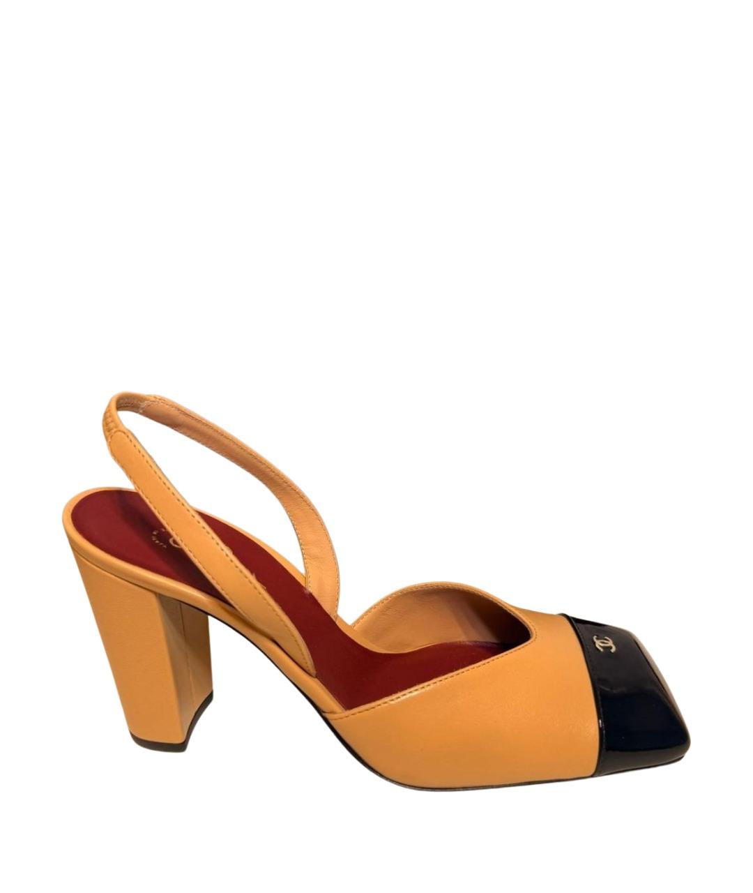 CHANEL Бежевые кожаные туфли, фото 1