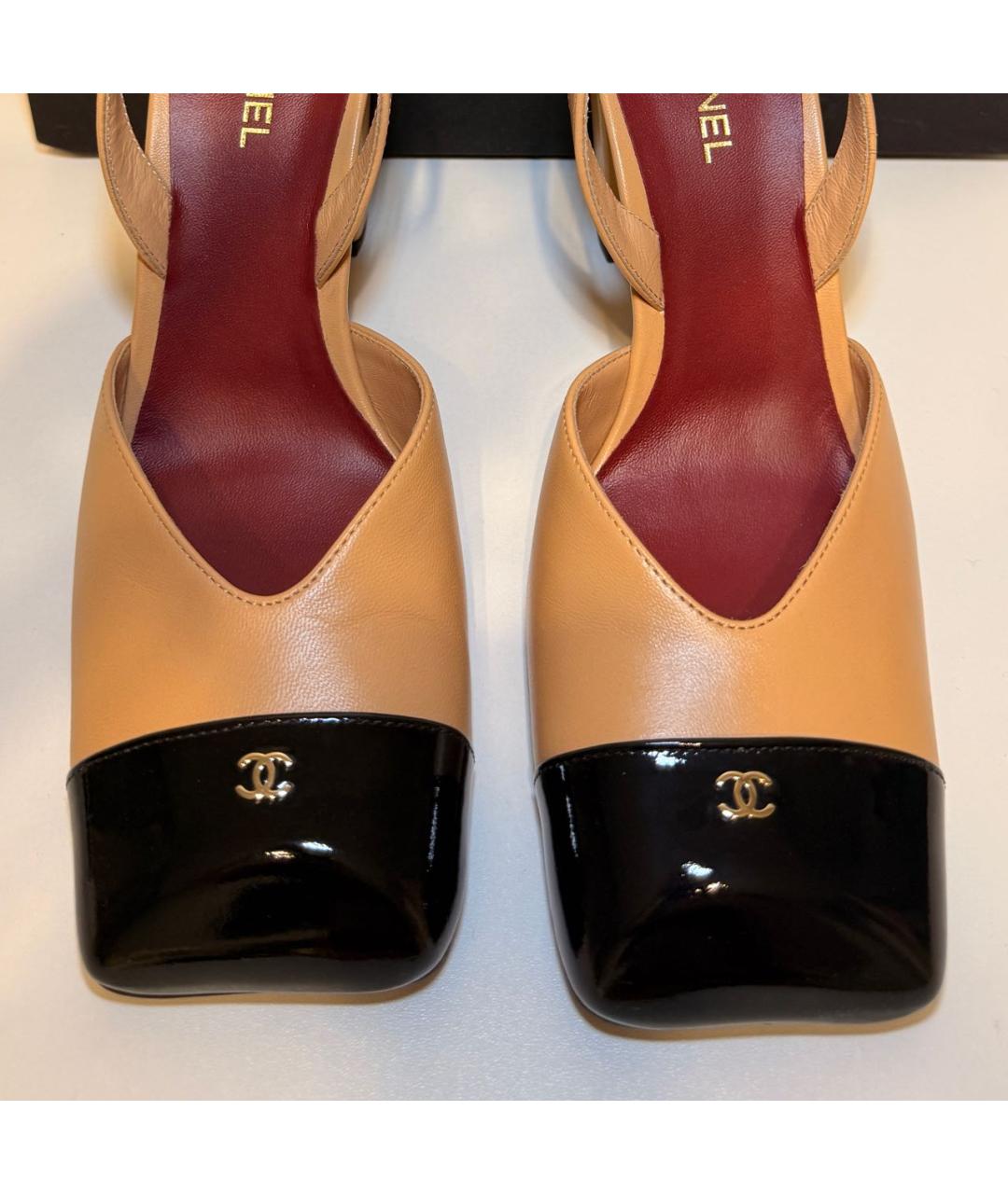 CHANEL Бежевые кожаные туфли, фото 7