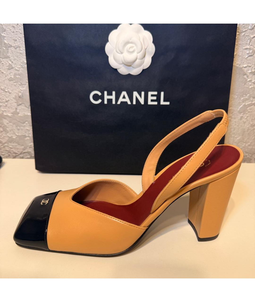 CHANEL Бежевые кожаные туфли, фото 8