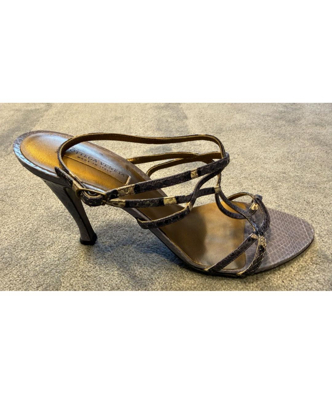 BOTTEGA VENETA Мульти босоножки из экзотической кожи, фото 7