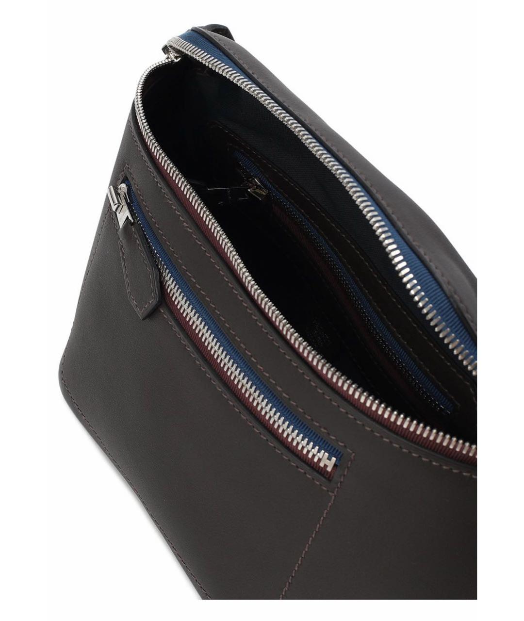 HERMES Коричневая кожаная поясная сумка, фото 6