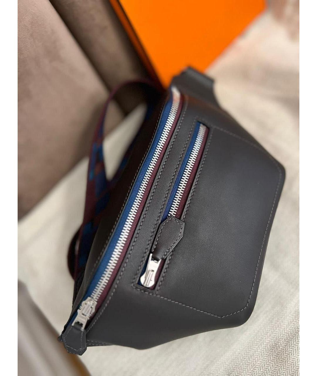 HERMES Коричневая кожаная поясная сумка, фото 4