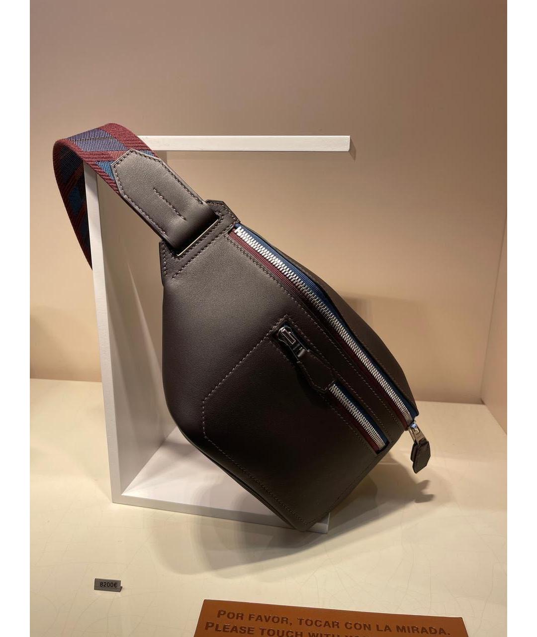 HERMES Коричневая кожаная поясная сумка, фото 2