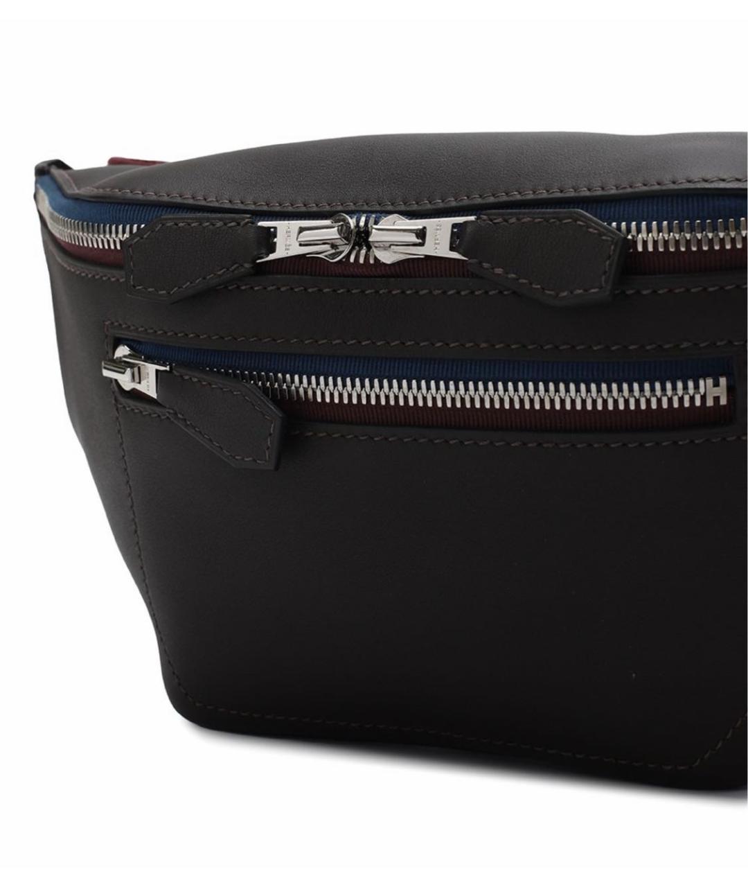 HERMES Коричневая кожаная поясная сумка, фото 7