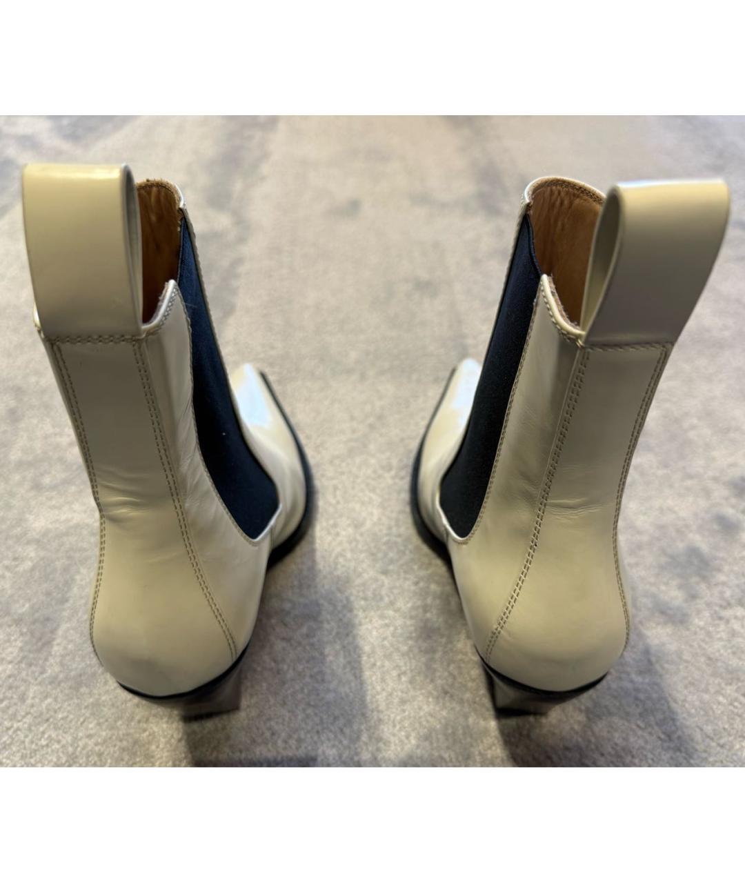 BOTTEGA VENETA Белые кожаные полусапоги, фото 4