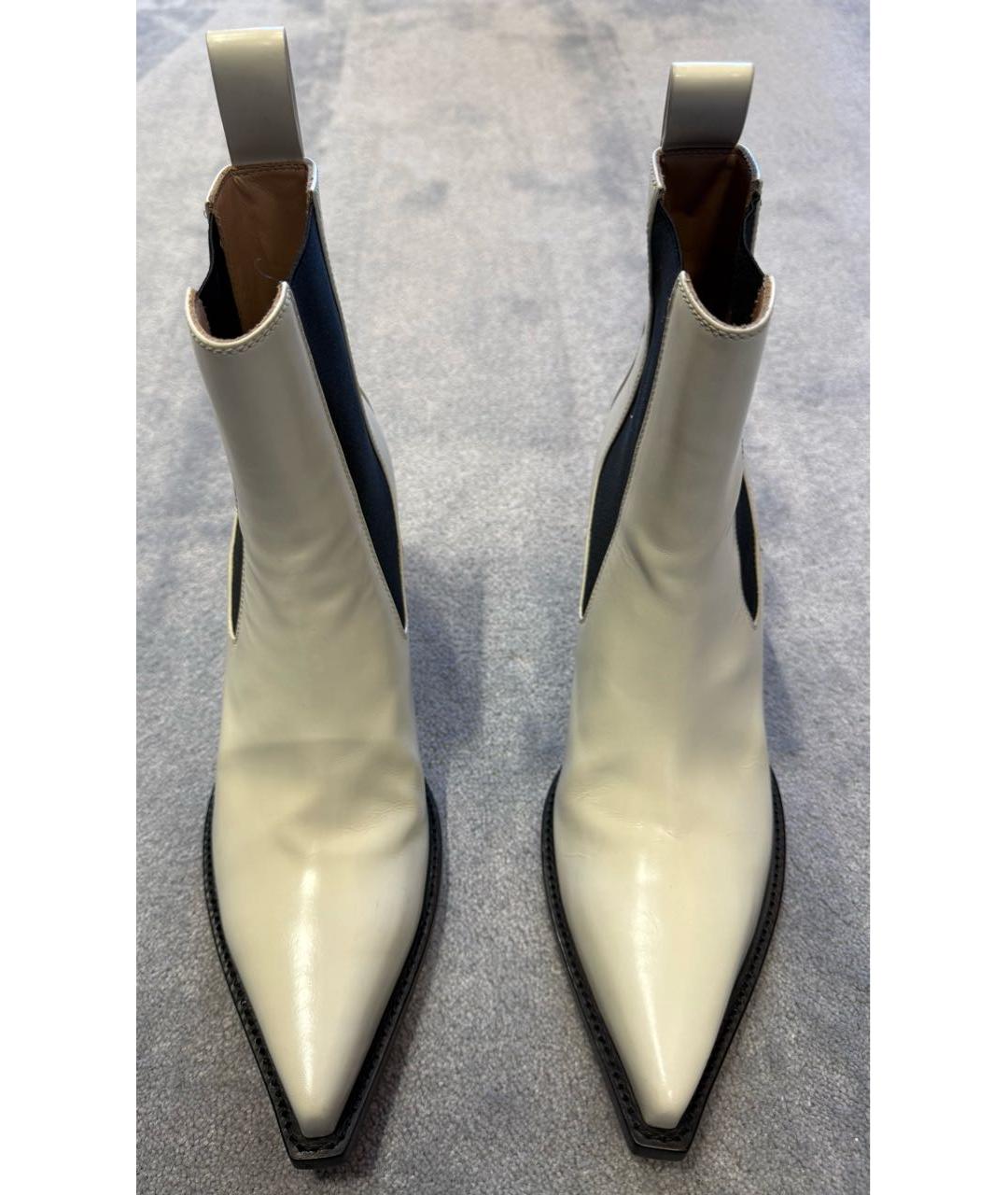 BOTTEGA VENETA Белые кожаные полусапоги, фото 2