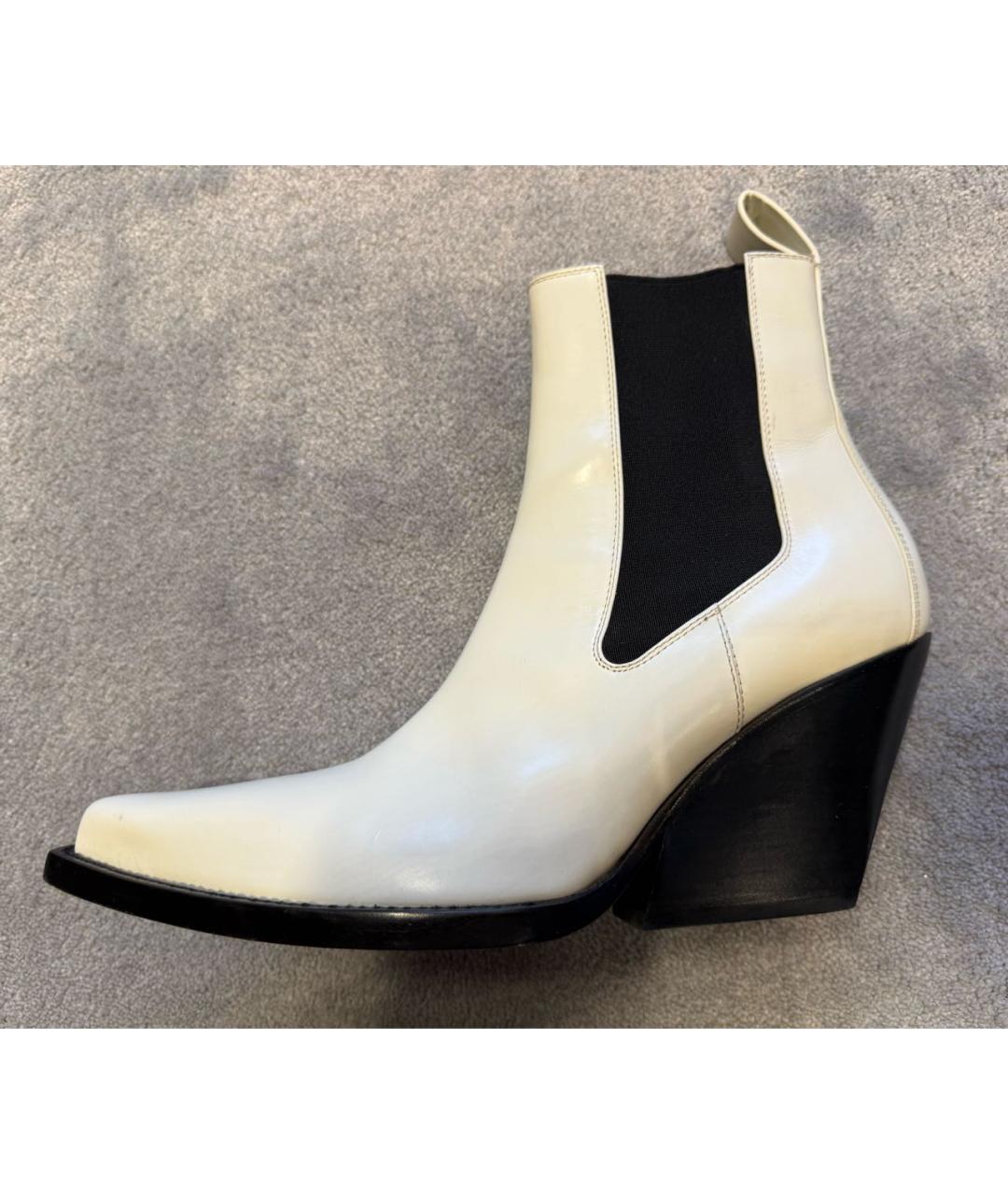 BOTTEGA VENETA Белые кожаные полусапоги, фото 7