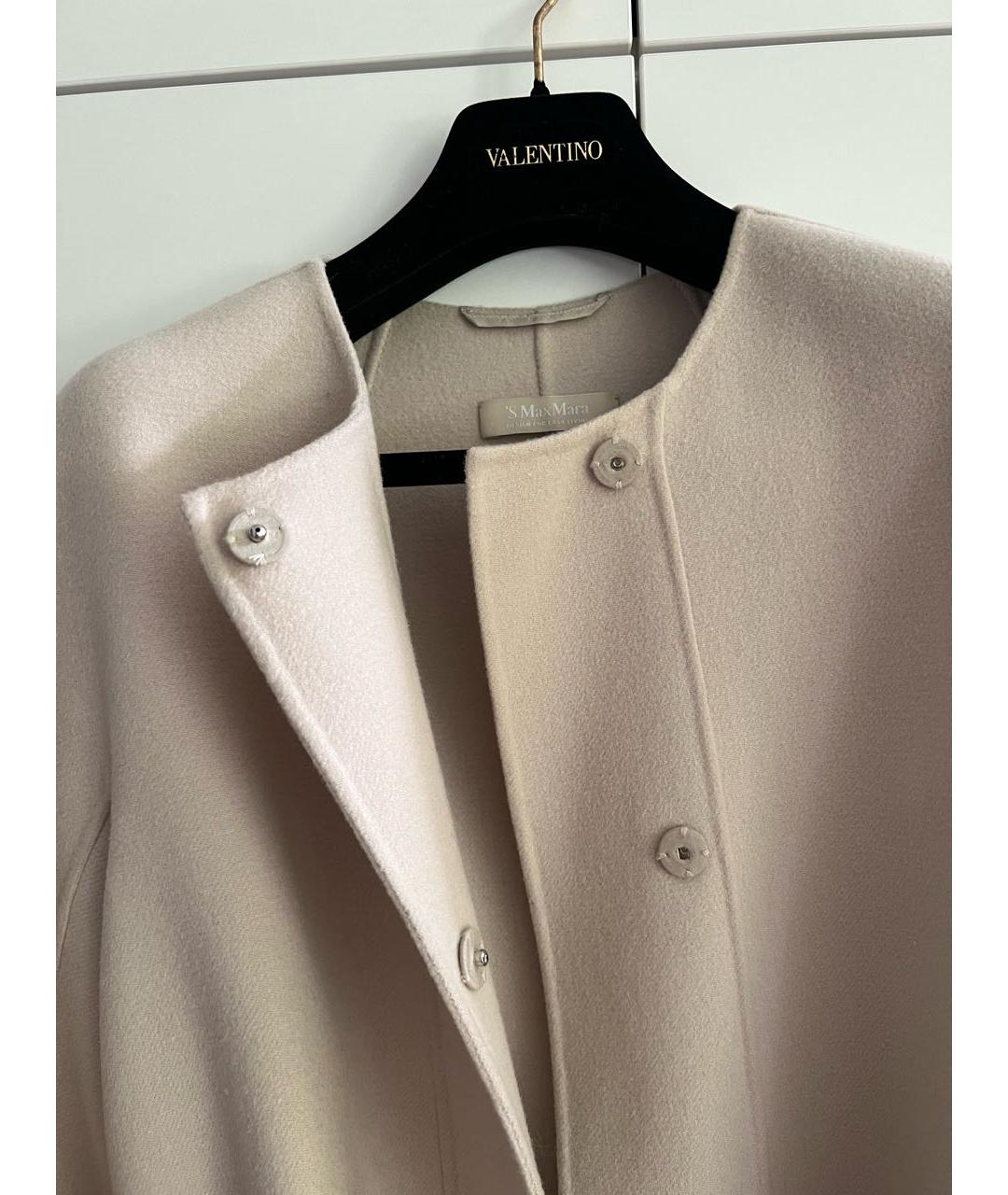 'S MAX MARA Бежевое шерстяное пальто, фото 4