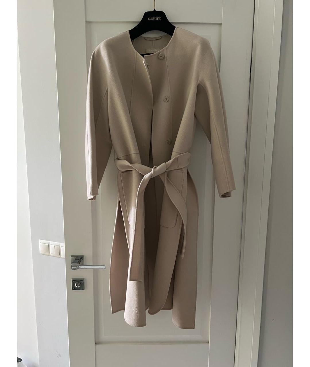 'S MAX MARA Бежевое шерстяное пальто, фото 9