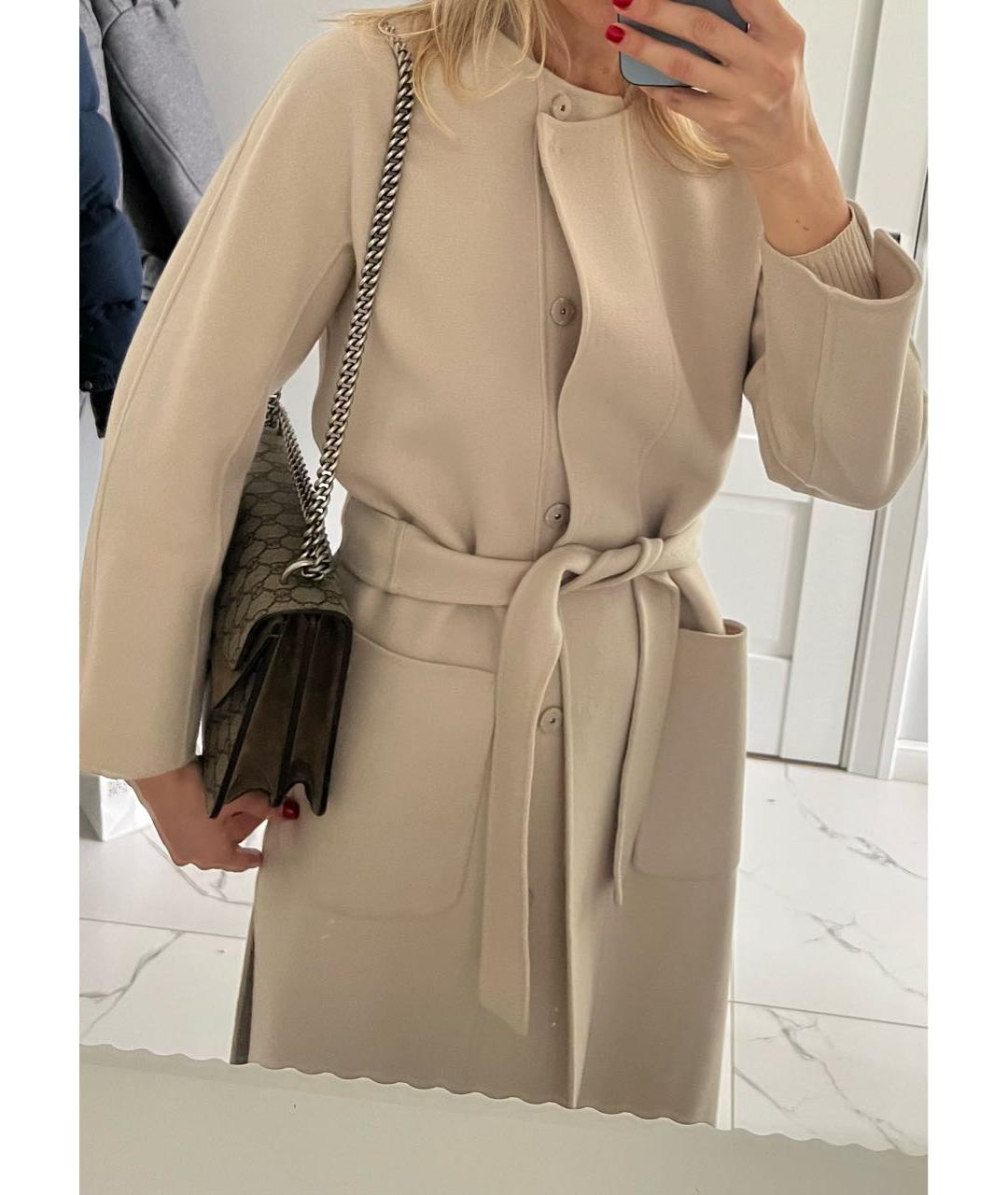 'S MAX MARA Бежевое шерстяное пальто, фото 6