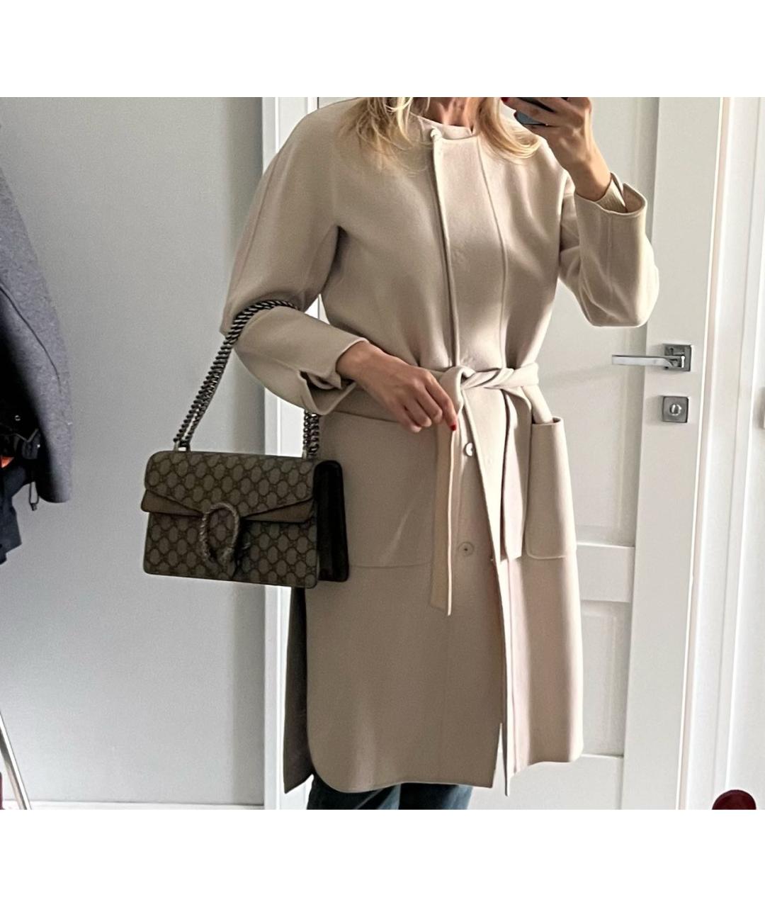 'S MAX MARA Бежевое шерстяное пальто, фото 7