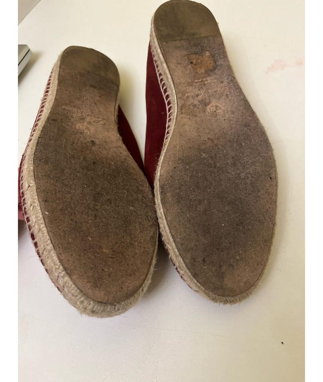 LORO PIANA Бордовые замшевые эспадрильи, фото 5