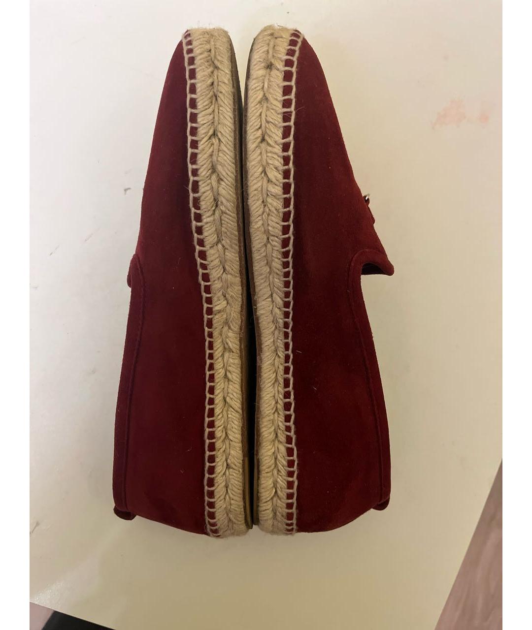 LORO PIANA Бордовые замшевые эспадрильи, фото 7