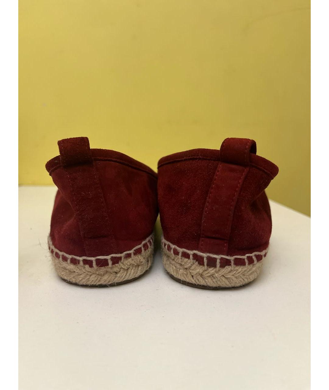 LORO PIANA Бордовые замшевые эспадрильи, фото 4