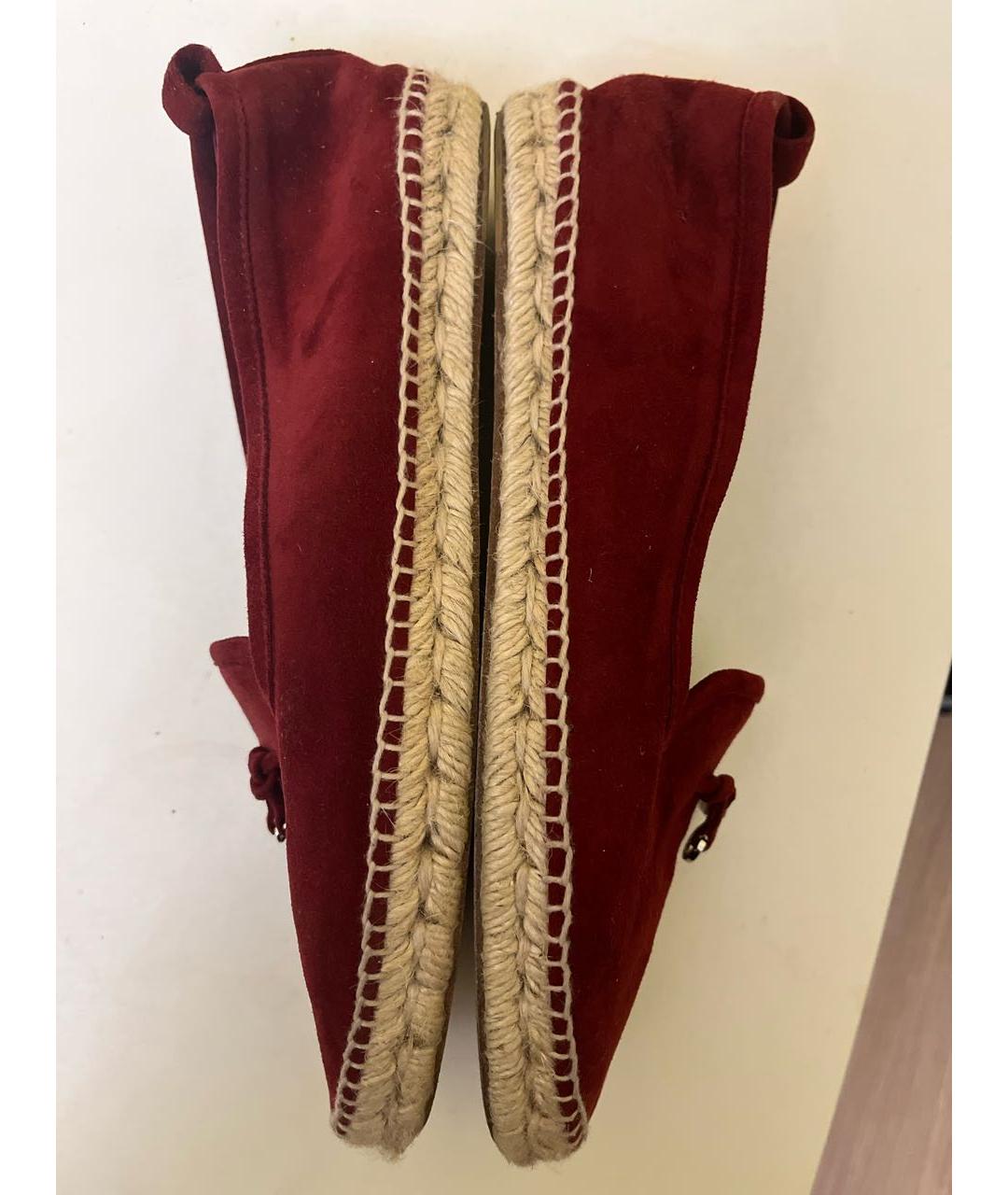 LORO PIANA Бордовые замшевые эспадрильи, фото 6