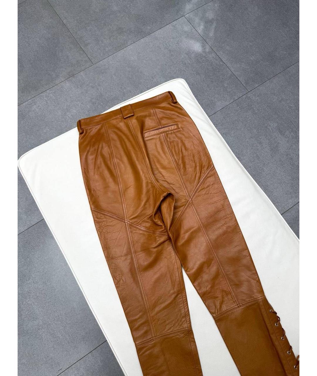 ISABEL MARANT Коричневые кожаные брюки узкие, фото 2