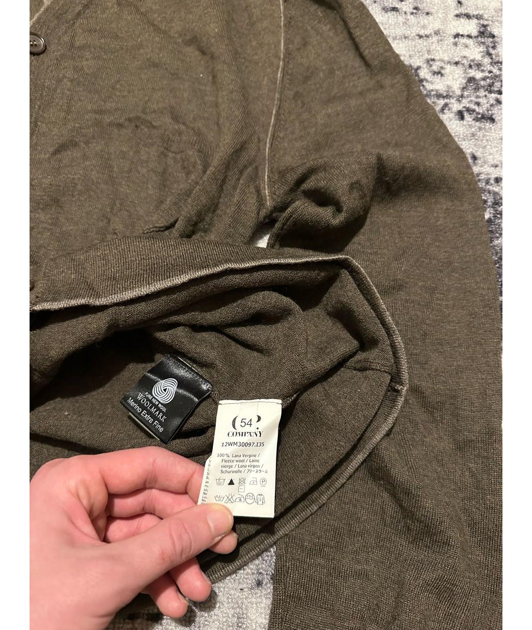 CP COMPANY Коричневый шерстяной кардиган, фото 6