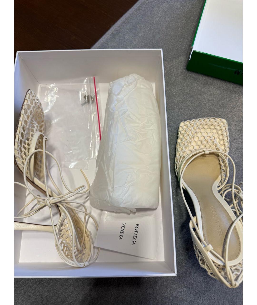 BOTTEGA VENETA Белые кожаные туфли, фото 7