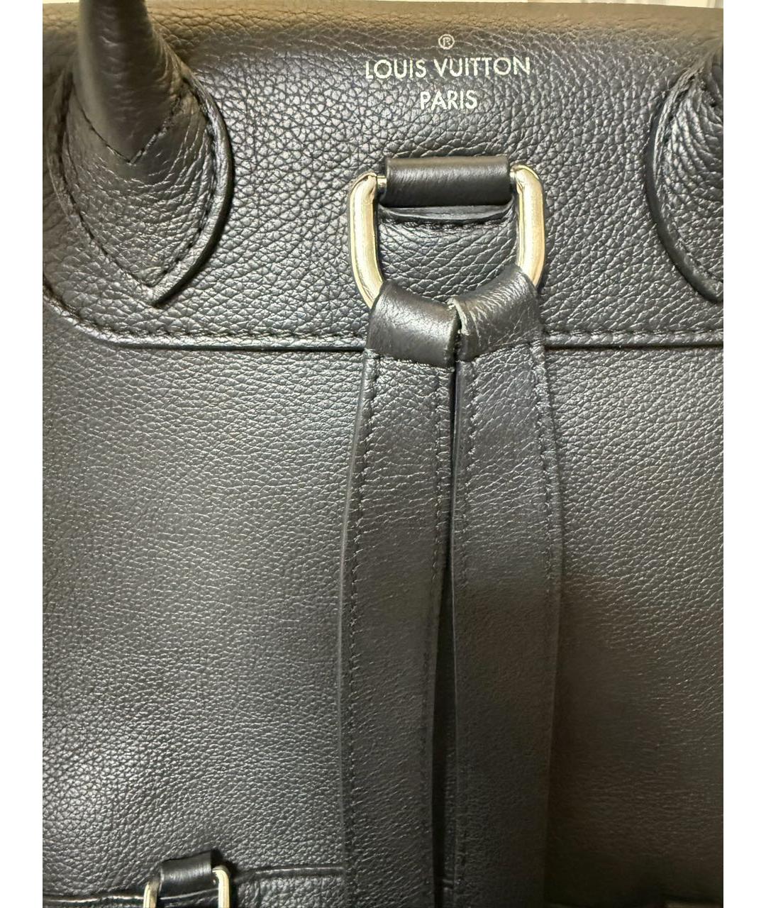 LOUIS VUITTON Черный кожаный рюкзак, фото 3