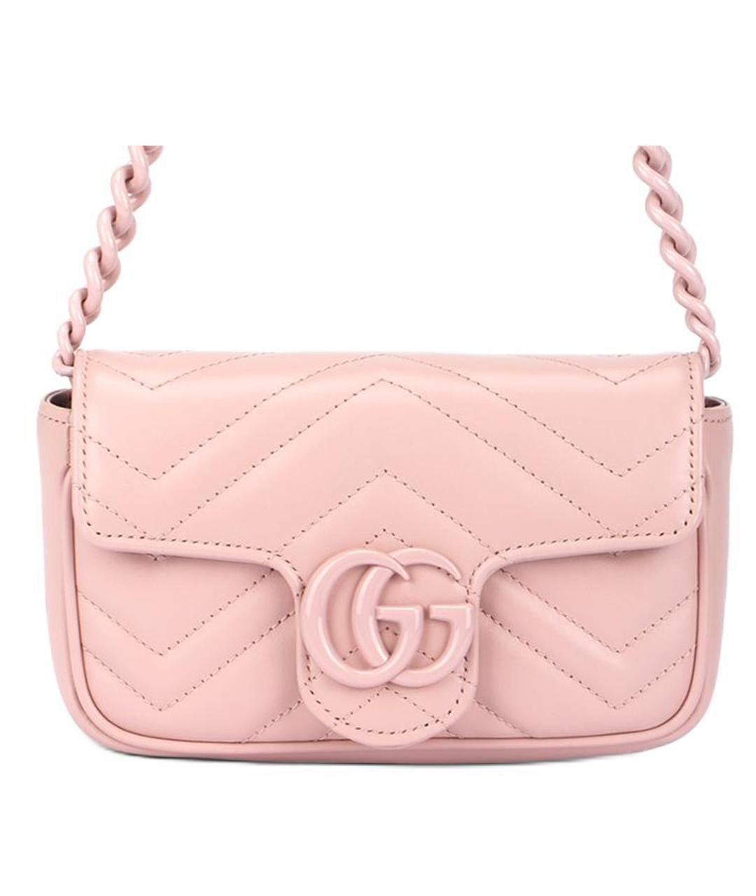 GUCCI Розовая кожаная сумка через плечо, фото 1