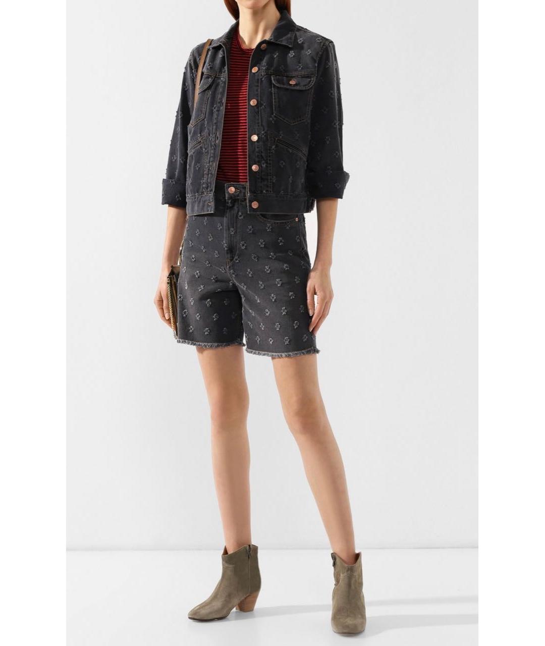 ISABEL MARANT ETOILE Антрацитовые хлопковые шорты, фото 8