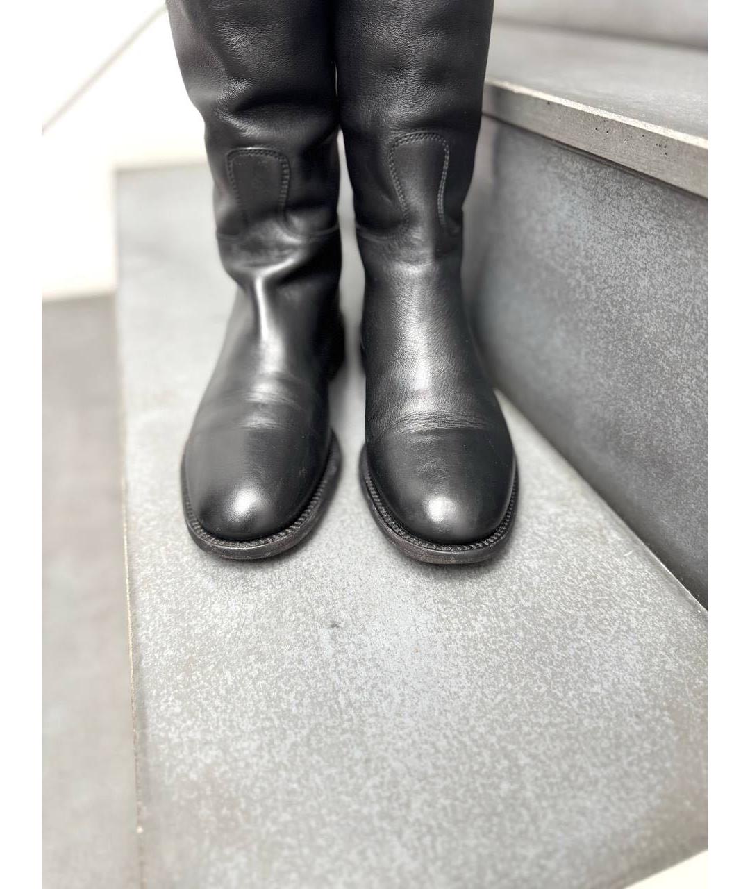 VALENTINO Черные кожаные сапоги, фото 2