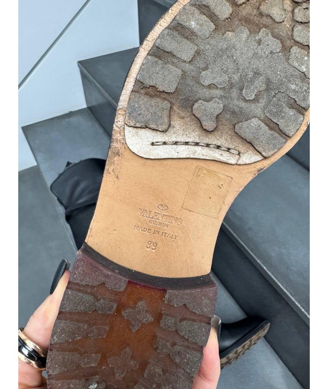 VALENTINO Черные кожаные сапоги, фото 6