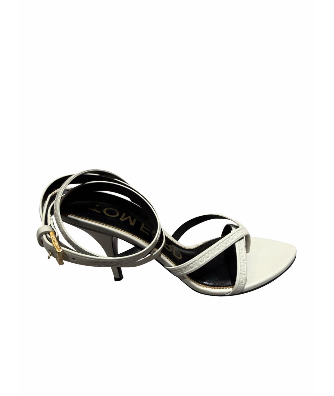 TOM FORD Белые кожаные босоножки, фото 9