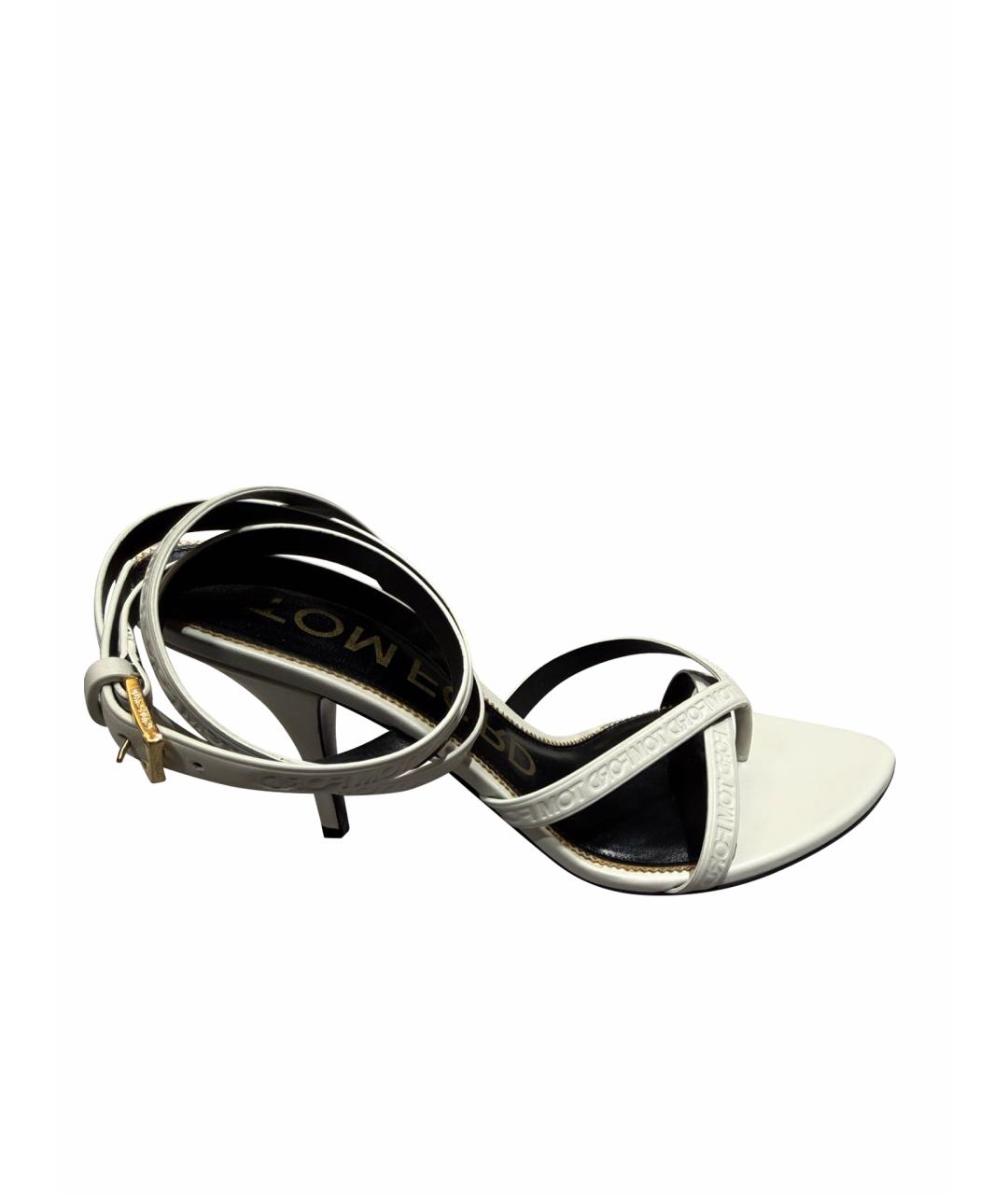 TOM FORD Белые кожаные босоножки, фото 1