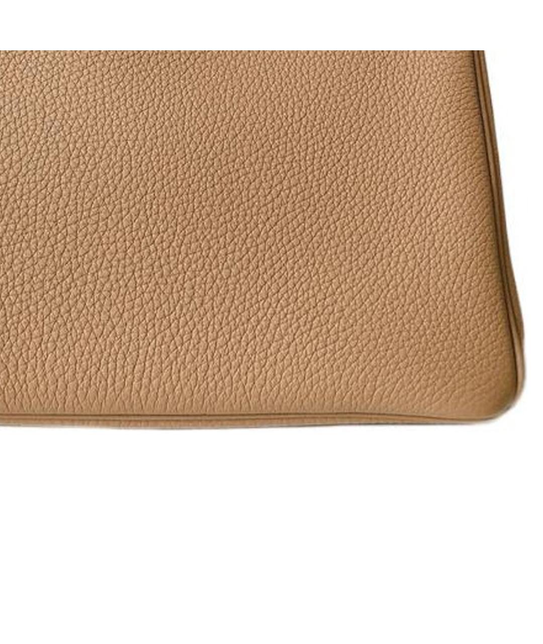 HERMES Коричневая кожаная сумка с короткими ручками, фото 5