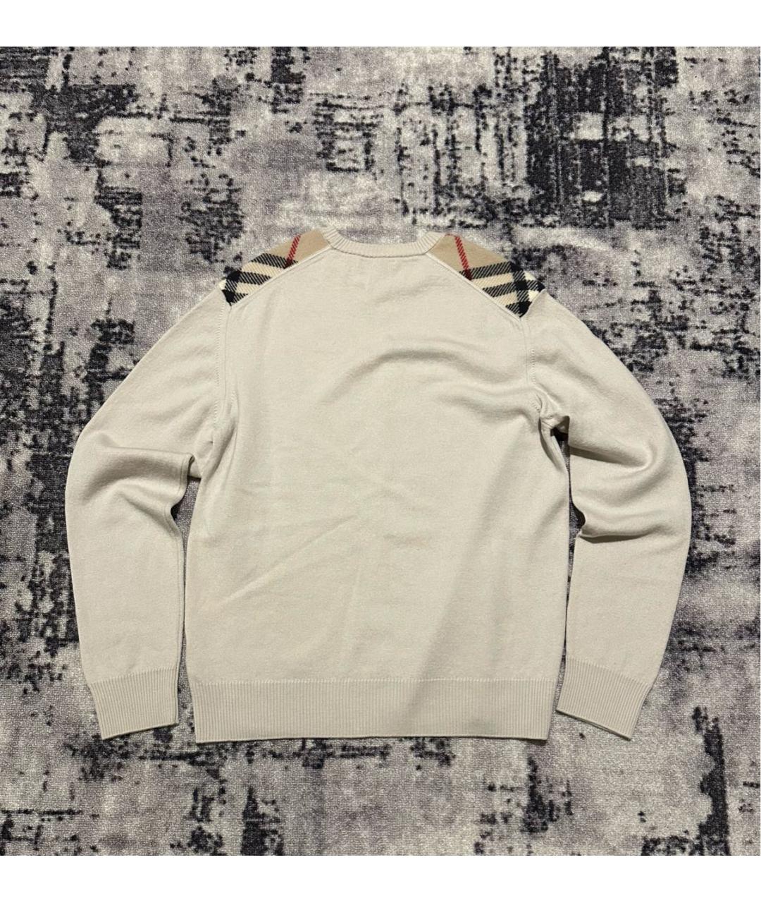 BURBERRY Бежевый шерстяной джемпер / свитер, фото 2