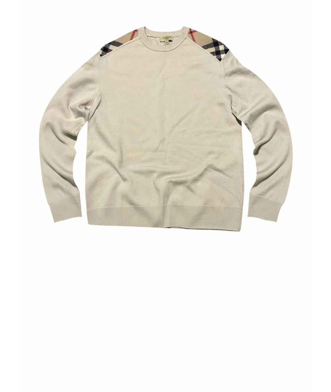 BURBERRY Бежевый шерстяной джемпер / свитер, фото 1