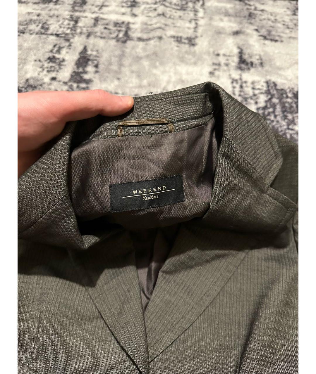 WEEKEND MAX MARA Антрацитовый шерстяной жакет/пиджак, фото 5