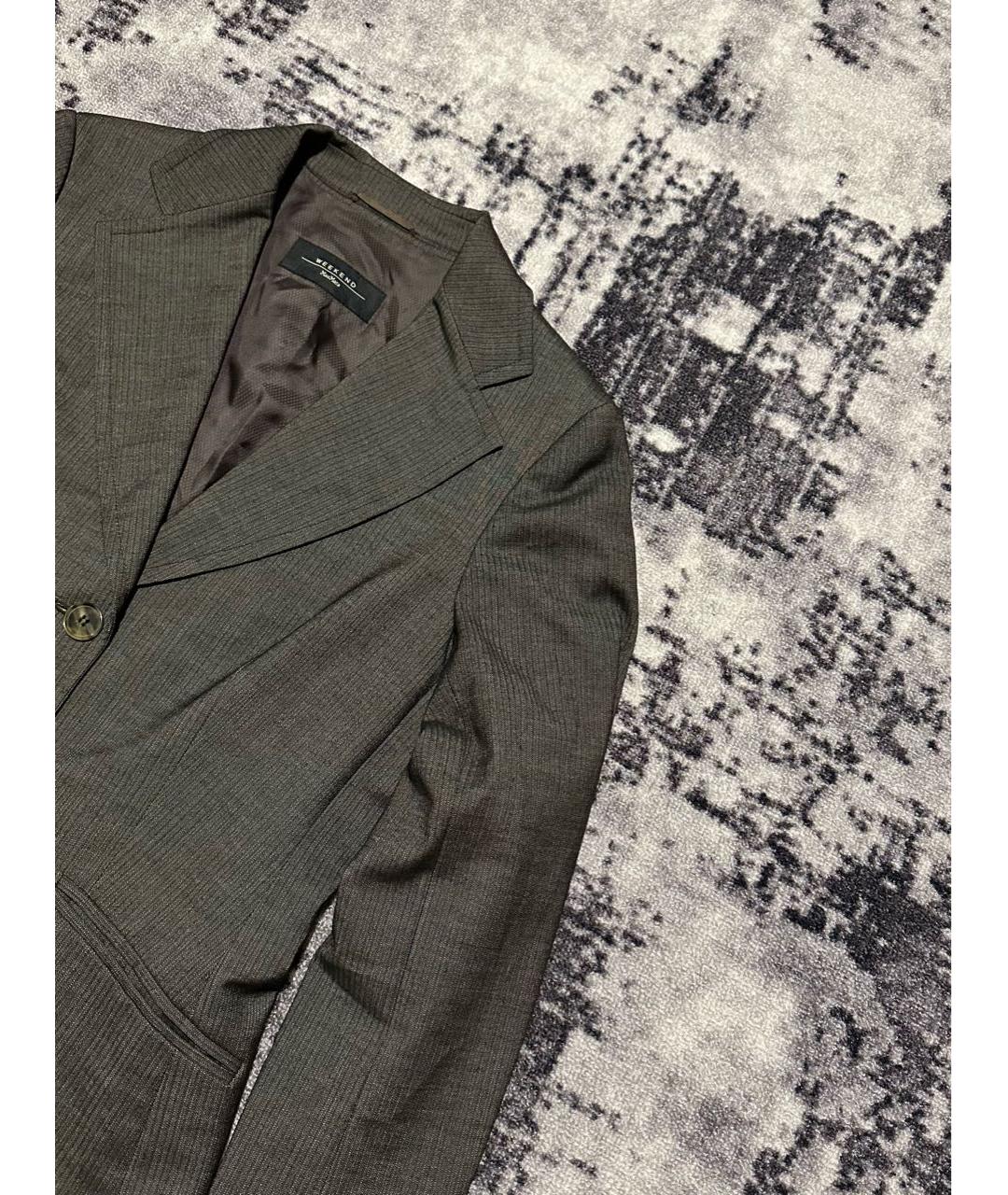 WEEKEND MAX MARA Антрацитовый шерстяной жакет/пиджак, фото 3