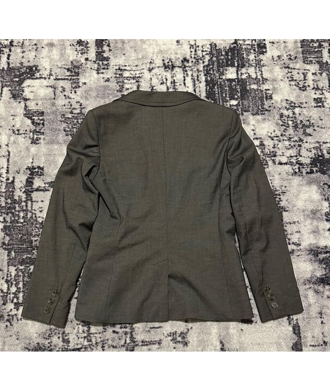 WEEKEND MAX MARA Антрацитовый шерстяной жакет/пиджак, фото 2