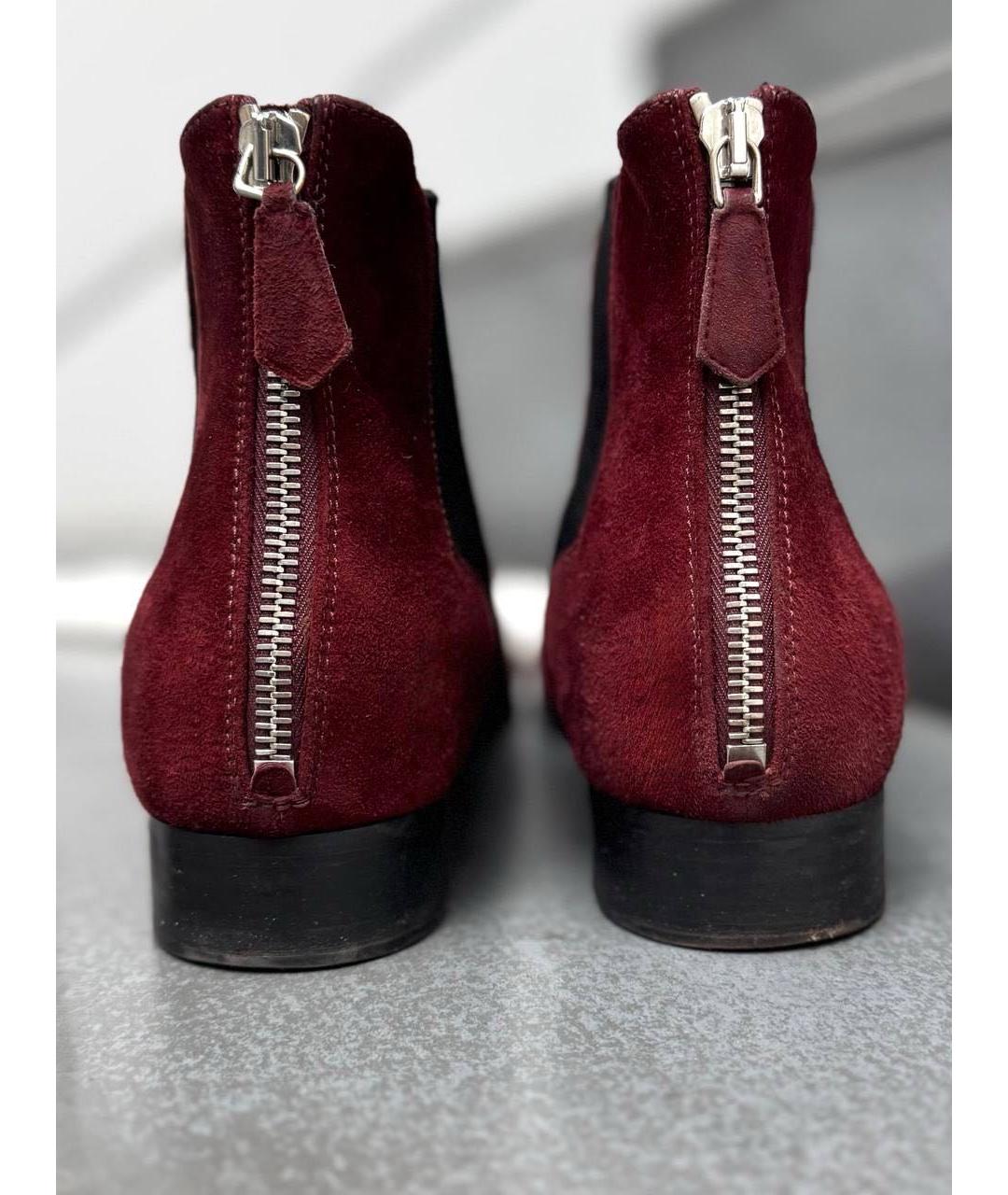 PRADA Бордовые замшевые ботинки, фото 3