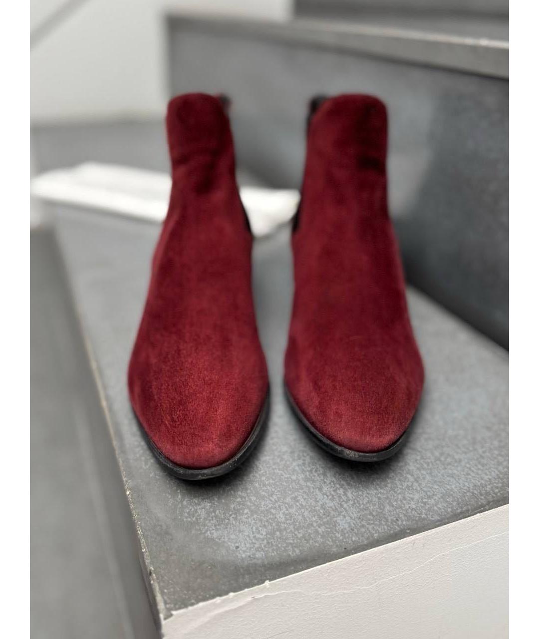 PRADA Бордовые замшевые ботинки, фото 2